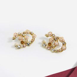 Boucles d'oreilles de créateur pour boucles d'oreilles en émail rose femme fleur boucles d'oreilles de couleur scellée de couleur haute édition