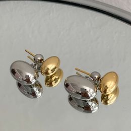 Boucles d'oreilles de créateur pour femmes, en argent Sterling 925, ovale créatif, en métal 14K, avec boîte, cadeau de bijoux de fête, agréablement surpris.