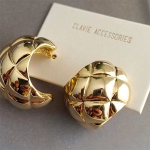 Designer oorbellen voor dames 925 sterling zilver gepersonaliseerde metalen geruite oorbellen sieraden groothandel voor feestbruiloften