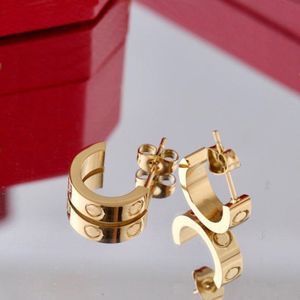 Designer oorbellen voor vrouwen Classic Love Screw Stud hoogwaardige luxe sieraden met doos