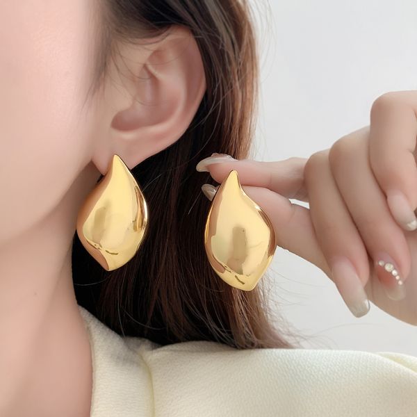 Boucles d'oreilles de créateur pour femmes plaquées or, grandes boucles d'oreilles goutte d'eau, bijoux à la mode pour fête