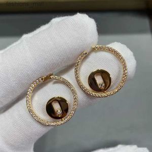 Boucles d'oreilles de créateurs pour femmes Cercle de luxe avec diamants en haut V-or petit diamant au milieu simplicité géométrique classique avec boîte Mess