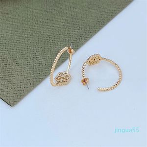 Boucles d'oreilles de créateurs pour femmes simples concept de cercle 18k Crystal d'or Gold Diamant Boucle d'oreilles Nombres Gemetry