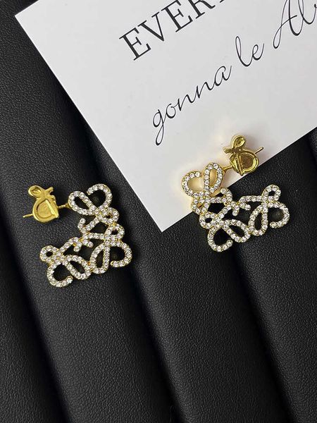 Boucles d'oreilles de créateurs Loews Bijoux de luxe Accessoires de luxe Industrie lourde Boucles d'oreilles carrées en diamant Français Boucles d'oreilles creuses géométriques avancées Bijoux Cadeau de Noël