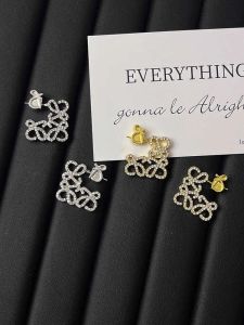 Designer oorbellen luxe sieraden accessoires vierkante diamant oorbellen Franse geavanceerde geometrische holle oorbellen sieraden kerstcadeau
