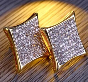 Boucles d'oreilles créatrices pour hommes Luxury Hip Hop Jewelry Boes d'oreilles boho Bling Diamond Rapper Gold Stud Pandora Style Ear Ring Wedding A2327220