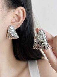 Pendientes de diseñador SL Lujo Top Francés Industria Pesada Flash Diamante Triángulo Pequeño Diseño Geométrico Exageración Pendientes Senior Accesorios Femeninos Joyería