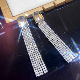 Designer Oorbellen SL Luxe Top Dezelfde Stijl Briljant Kwastje Volledige Diamant Celebrity Jurk Zirkoon oorbellen Veelzijdige Sfeer Oorbellen geschenken Accessoires Sieraden