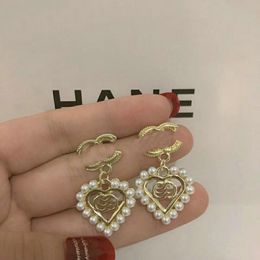 Designer oorbellen Stud Brand 18k Gold Ploated Heart Letters Fashion Women Earring Wedding Party Hoogwaardige sieraden