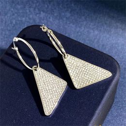 Boucles d'oreilles design Stud New Fashion Studs Lettre cercle triangle inversé Couple Cadeaux cristal épais Piercing Hoop Boucle d'oreille pour femmes Street Fashion Accessrories