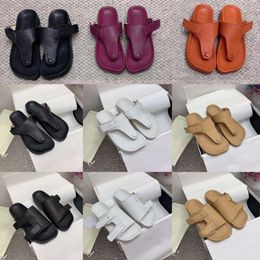 Designer Ease Toe Post Sandal Tlides en cuir femmes Plateforme des tongs