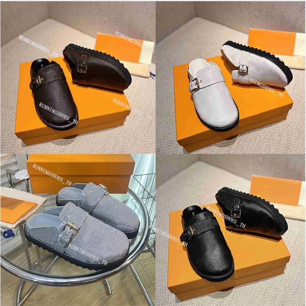 Designer Easy Pantoufles Confortable Plat Confort Sabots Sandales Mode Calfskin Sandale Femmes Hommes Pantoufle Classique Presbytie Diapositives Été Plage Mules Diapositive