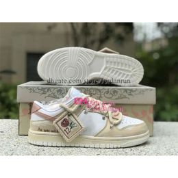 Designer Eclusive Meisjes Vrouwen 3s Deconstructieve Skateboard Schoenen Lage Roze Schoenveters Beige Witte Outdoor Sneaker Topkwaliteit