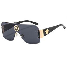 Diseñador elegante hombres y mujeres gafas de sol personalizado metal sin marco recortado unisex gafas de sol 8 estilos gafas adumbrales sin caja