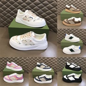 Designer Embossed Casual Shoes Chunky B Sneakers Femmes Lace Up Jacquard Canvas Shoe Retro Leather Platform Sneaker Multicolore Broderie Baskets