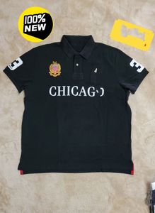 Polo pour hommes brodé par le créateur, polo Chicago à manches courtes d'été, broderie de lettres élégante et confortable