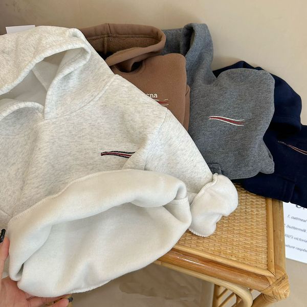 Motif de lettre de broderie de concepteur épaississant les enfants sweats à capuche sportives ensembles de vêtements bébé ensembles chouette à capuche pour enfants filles purs coton pur baby deux pièces