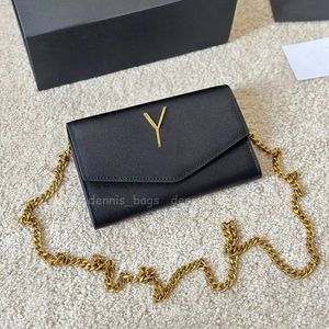 Sobre de diseñador Bolsos cruzados para mujer Bolso de hombro Grano Acolchado Cuero Cocodrilo Cadena Bolso WOC Updown Ladies Embrague Carteras Titular de la tarjeta de regalo