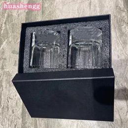 Designer European Crystal Pair Whisky Glass Cup Relief Crystal Glass Box Box Box Box Cup Gift Box