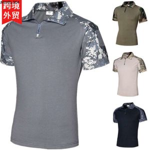 Designer Mode Européenne Hommes Doublure Top Polo Camouflage Casual Manches Courtes D'été Revers T-shirt