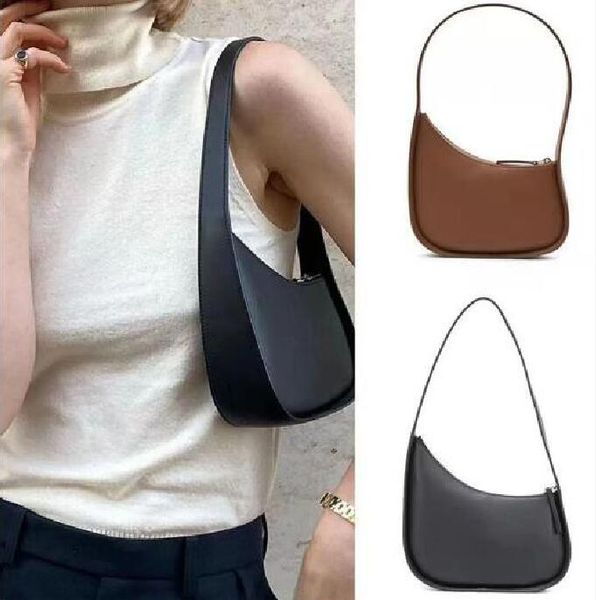 Bolso de noche de diseñador Bolsos de mano para parque Bolso de mujer Bolsos de hombro de cuero genuino de lujo Bolso tipo cubo Bolso holgado con forma de plátano y media luna