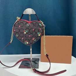 Bolso de noche de diseñador, bolso de hombro con forma de corazón de melocotón, bolso de cuero para mujer, bolsos de moda para mujer