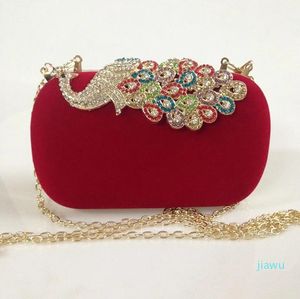 Bolsos de noche de diseñador, bolso de mano con diamantes de imitación para mujer, bolso rojo con cadena para mujer, bolso nupcial para fiesta de boda, bolso de noche