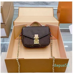 Designer Avond Kleur Micro Metis Luxe Dames Klassieke Mini Flap Vierkant PU Lederen Kettingen Reliëf Monogrammen Draad Crossbody