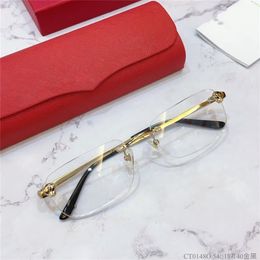 Designer oogglazen frames heren dames leopord vorm rimless optisch frame topkwaliteit quared merkontwerper recept glazen 329r