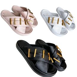 Designer F Womens Slipper F Gold standard Sandals Famous Summer Beach Flat bottom comfort Thongs Unisex Pool Sandals for Hotels and Baths with Box Size 35-45