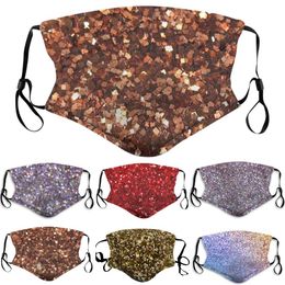 Designer Sequin Gedrukt Gezichtsmasker Voor Mannen Vrouwen Winddicht Stofdicht en Haze Mode Katoenen Maskers Ademend Comfortabel Facemask