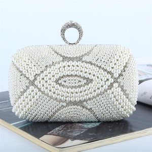 Designer-Factory Toute nouvelle pochette de sac de soirée en diamant perlé faite à la main avec satin pu pour fête de banquet de mariage 222E