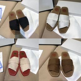 Designer Fahsion Women Slippers Dames slippers Zwart Wit Red Loafers Blue Pink Bruine Groene Sandalen met doos