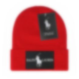 Diseñador Otoño e invierno Punto POLO Beanie hombres y mujeres sombreros casuales Gorros de punto de alta calidad Sombreros Gorro femenino Gorros 10 colores J-10