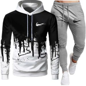 Designer herfstmode High Street katoenen hoodiebroek met lange mouwen Joggingbroek Ademende geometrische patronen voor mannen en vrouwen