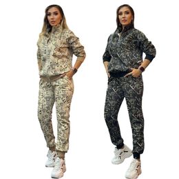 Designer herfst tweedelige broek met ritssluiting zwarte sportkleding joggingpak dames casual jasje en joggingbroek gratis schip