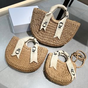 Panier à choux à main en herbe célèbre de styliste, poignée tissée avec lettres, fourre-tout à bandoulière unique en corde de coton pour femmes