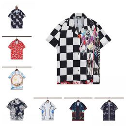 Designer Fashion Amari t Shirt Button Up Monopetto Stampa Uomo Donna Hawaii Floral Casual Amris Magliette Sciolto Seta Amires Camicie da uomo Sandy Beach Tees kd