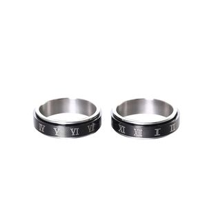 Designer mode Angst Fidget RVS Spinner Ringen voor Mannen Mannelijke Zwart Draaien Ring voor Vrouwen Anti Stress Accessoires Sieraden cadeau