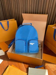 Designer Fashion Bag 1V Blue Sky Sky White Cloud Backpack Men's and Women's Outdoor Sports Travel Sports Travel Bags