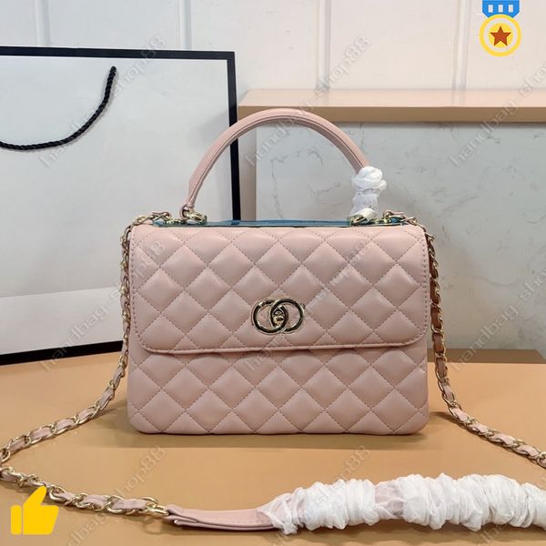 Bolso de diseñador a la moda, bolso de diamantes para mujer, bolso de un solo hombro Chanl, bolso de cadena de moda con bola rosa, bolso de maquillaje de gran capacidad