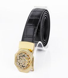 Ceinture de styliste en cuir de Crocodile pour hommes, ceinture de styliste, tête de tigre, boucle automatique, loisirs, affaires, Cow6206559