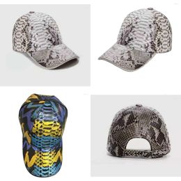 Designer Fashion Big Hat Ball Caps 2023 Aankomst Real Python Skin Baseball Cap Echte lederen zon Hoed PDD003 Oorspronkelijke kwaliteit