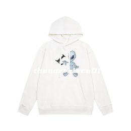 Designer modemerk heren hoodie luxe alien letter print crew nek trui losse pullover casual top witte Aziatische maat m-2xl