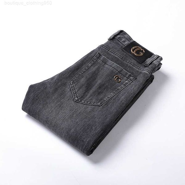 Designer Fashion Brand Jeans pour hommes pour hommes d'affaires décontracté élastique Slim Fit coréen nouveau pantalon long
