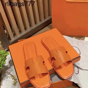Marque de mode de créateurs oran slipper femmes en cuir chaussures plates en cuir dame sandales flip flop 6 couleurs taille 35-42