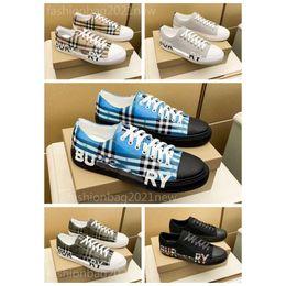 Ontwerper Fashion Burrberriness Shoes Luxury Plaid Casual Shoes Mens Dames Vintage schoenen Gedrukte bord Sneakers Classic Outdoor Running Shoes