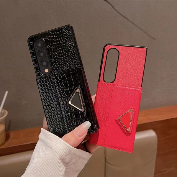 Étuis de téléphone de poche avec porte-cartes de mode pour Samsung Galaxy Z Fold 5 4 3 Z Flip 5 4 3 5G Couverture arrière en cuir de luxe pour Samsung S23Ultra S22 S22Plus Mobile Case 2832