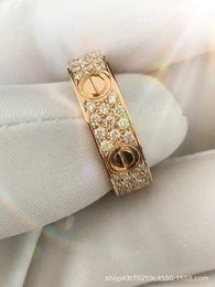 Designer Fashion Carter Gold Full Sky Star Three Rows Smal Edition Ring Classic Classical met 18K R Diamond Couple Style