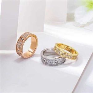 Designer Fashion Carter Ring Full Sky Star 18K Gold Couple Titanium Steel Diamond Love 8JBG